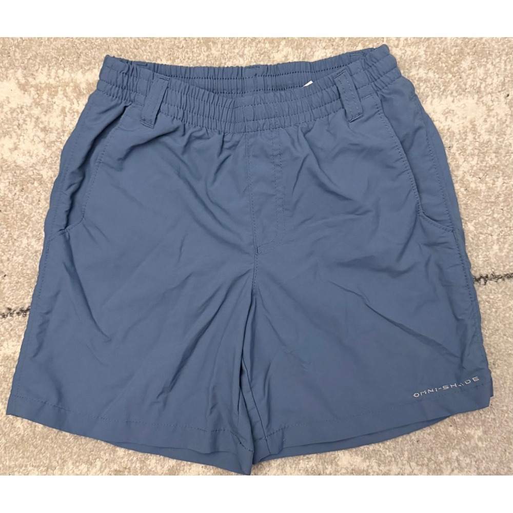 Columbia PFG Kids Omni-Shade Shorts Blue Fishing Outdoor Hiking Sz S 7/8 1580861